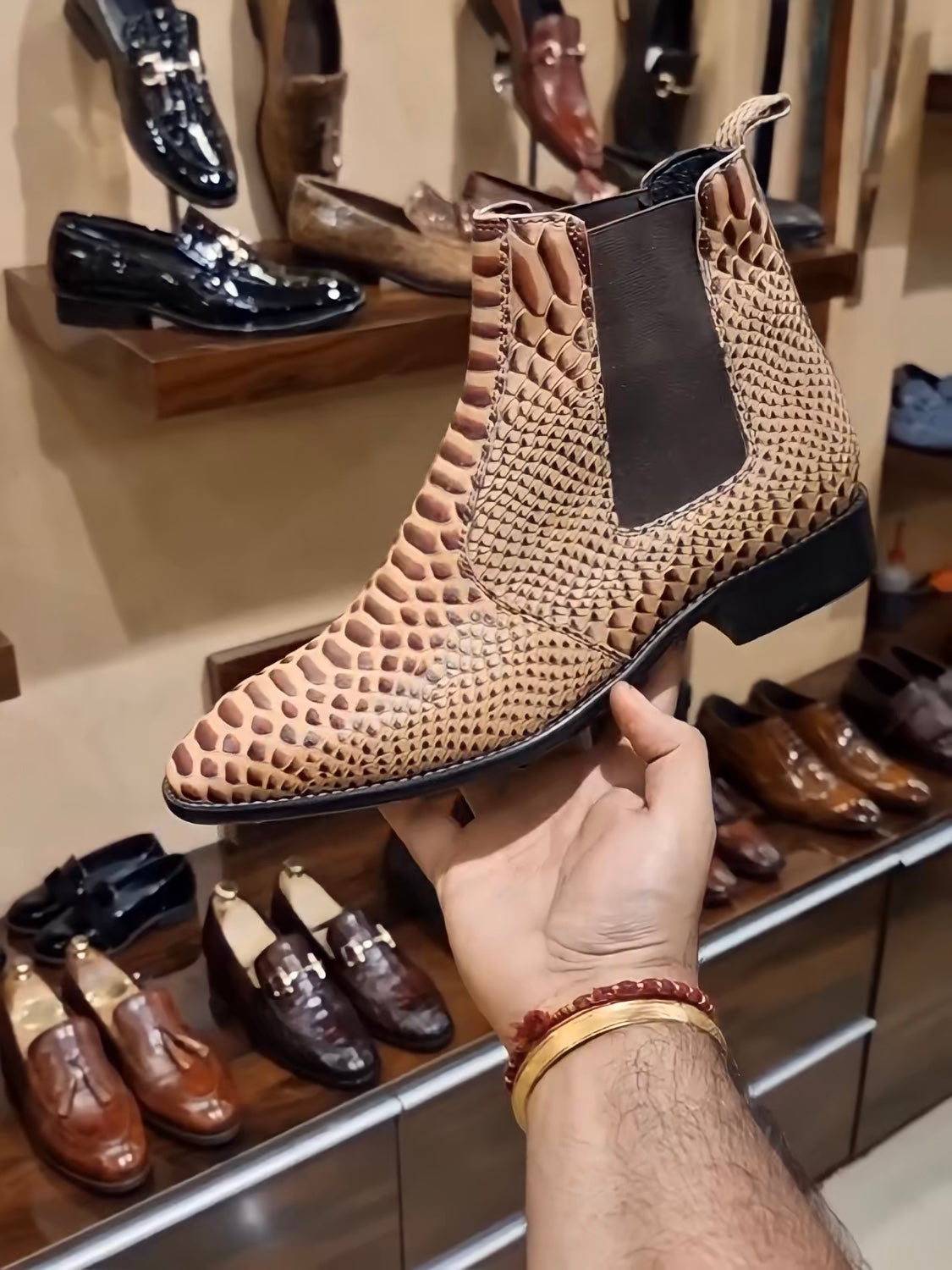Exotic Snake Chelsea Boots