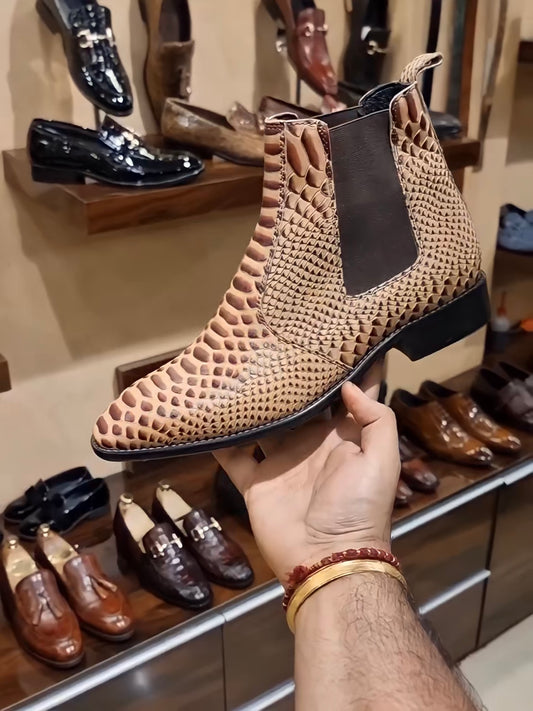Exotic Snake Chelsea Boots