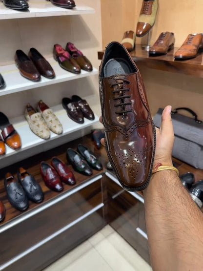 Dual-tone Patina Brush-off Oxfords