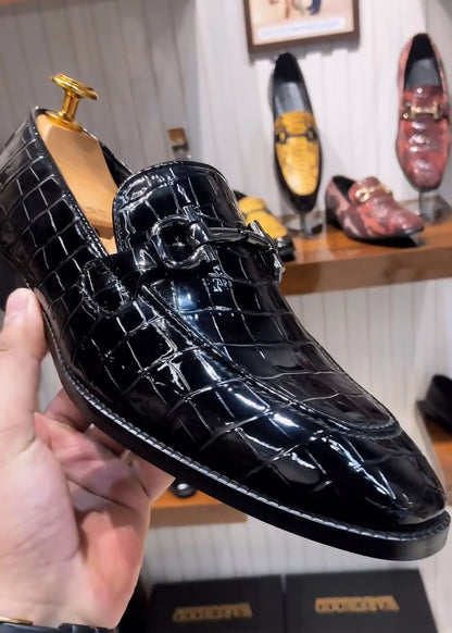 Patent Croc Scaled Loafers