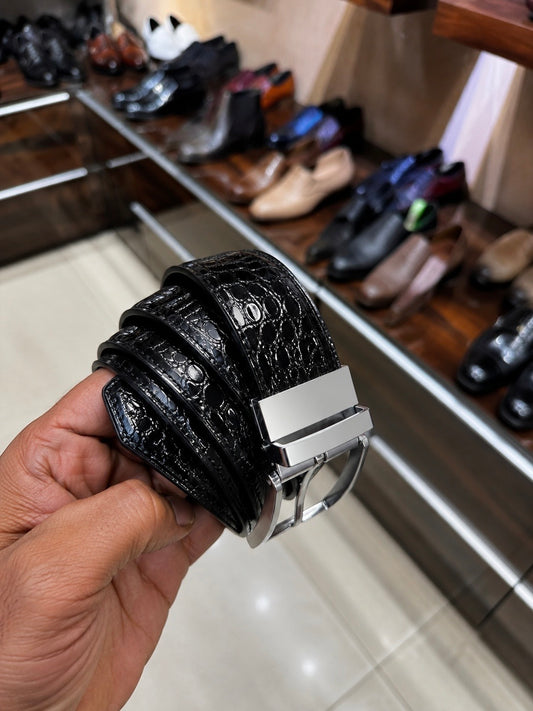 Black Patent Baby Croco Belt