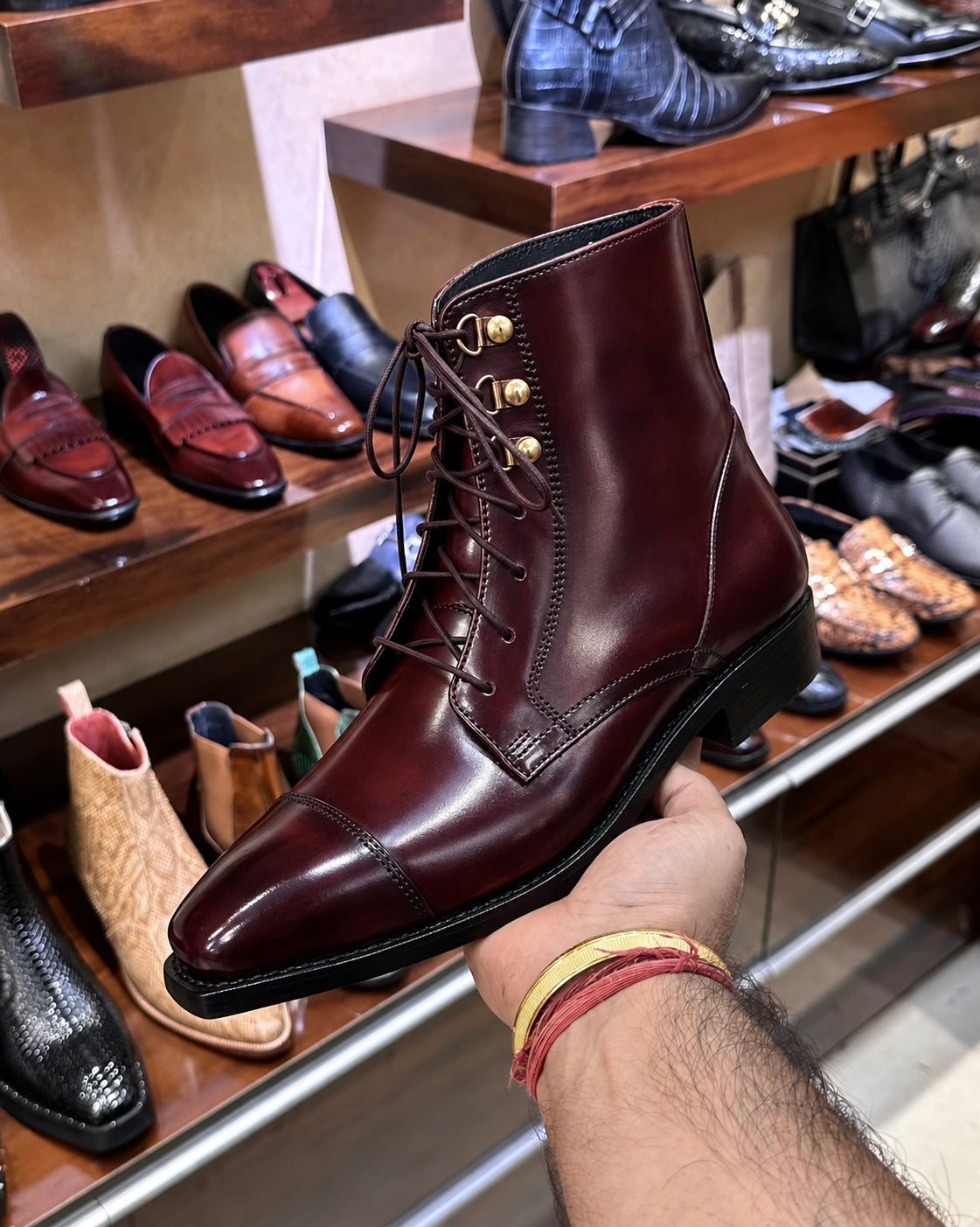 Goodyear Welted Burgundy Derby Cap Toe Boots