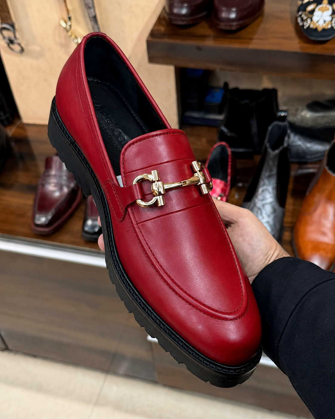 Red Chunky Loafers