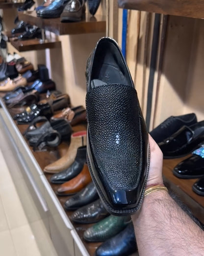 Exotic Stingray Fish Skin Moccasins