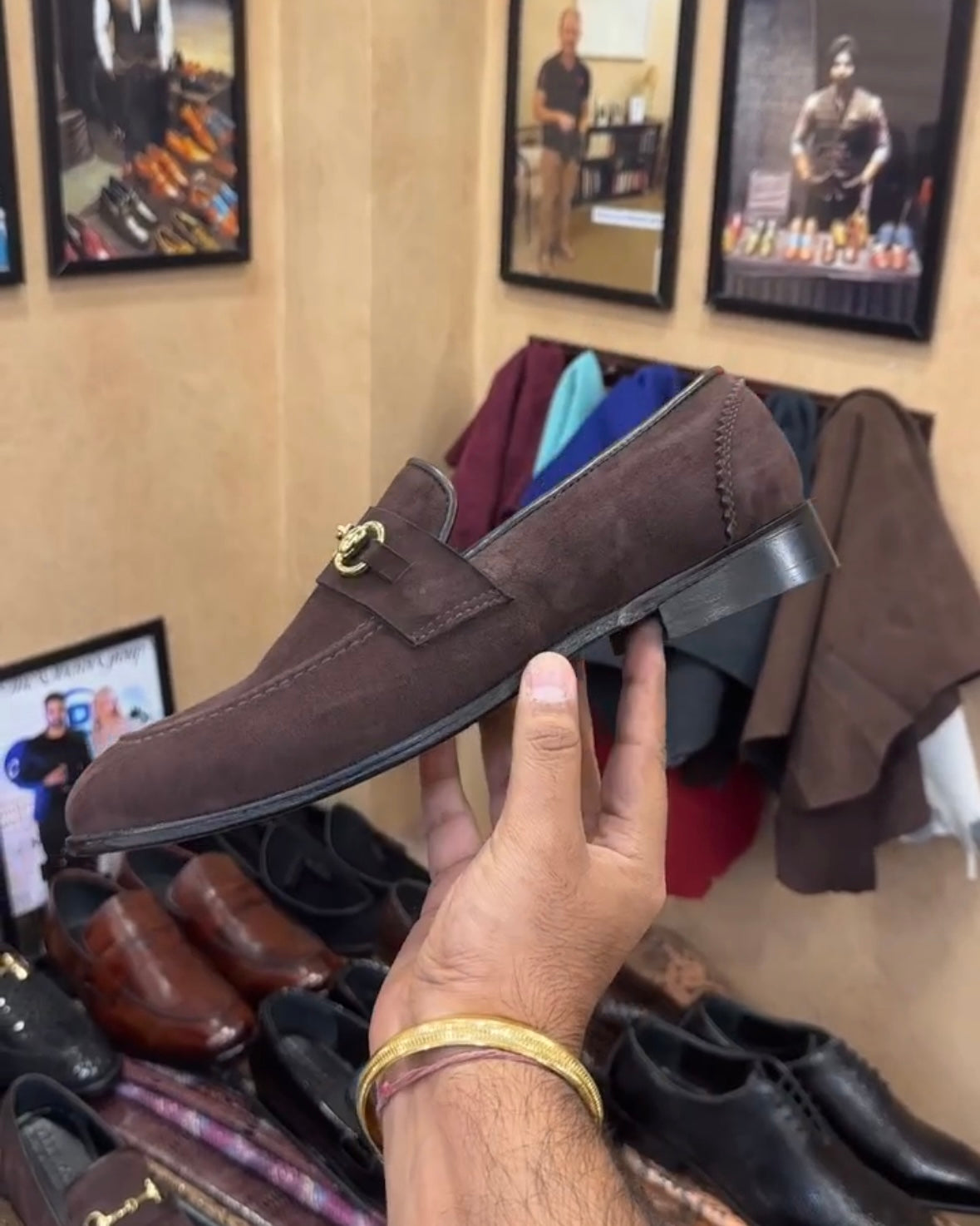 Smooth Mocha Brown Suede Horsebit Loafers