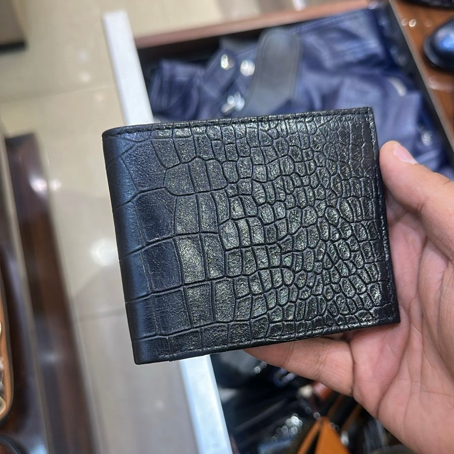 Black Crocodile Scaled Wallet