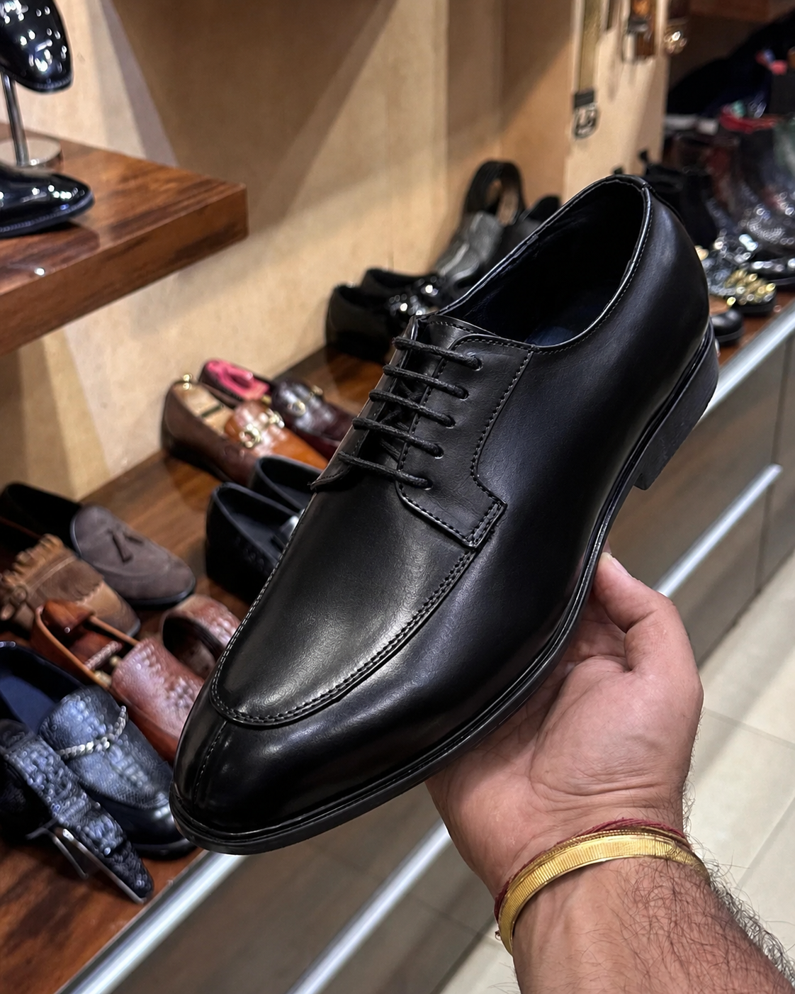 Black Split Toe Derby Shoes