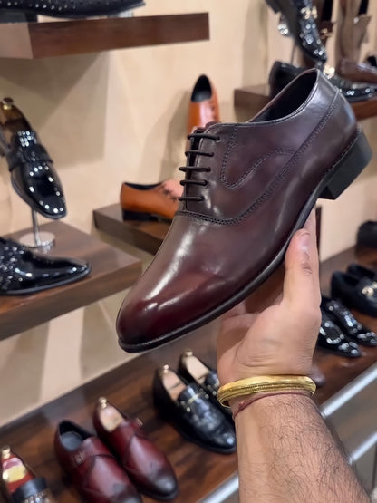 Wine-brown Patina Oxfords