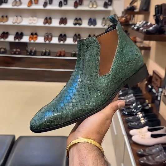 Hand-painted Python Scaled Boots