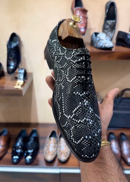 Exotic Snake Lace-up Oxfords