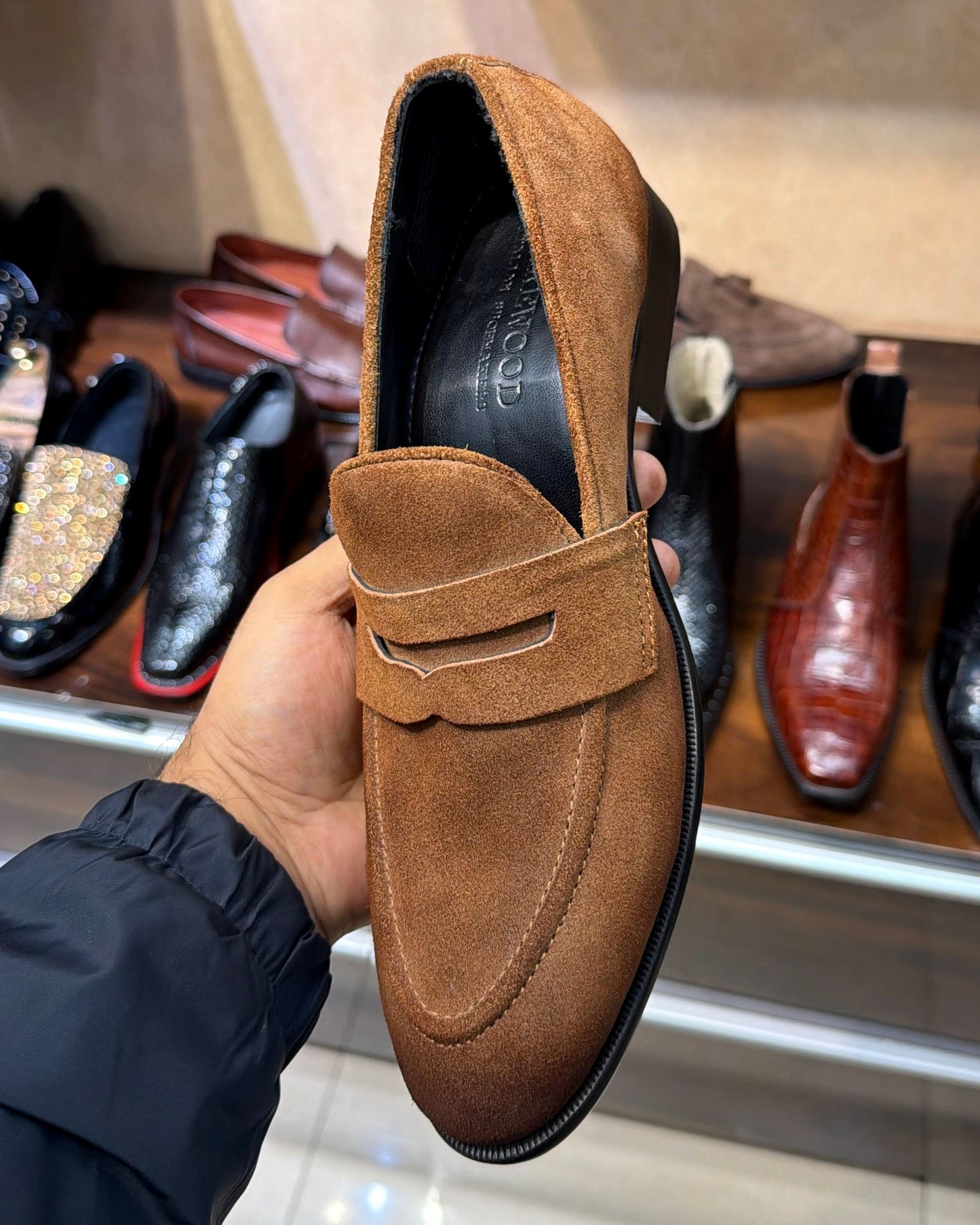 Classic Tan Suede Penny Loafers