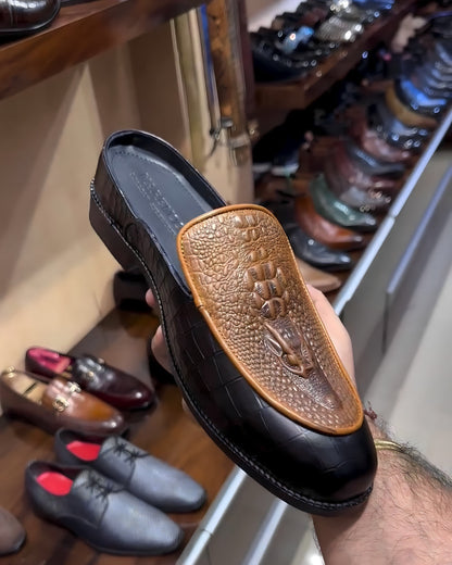 Limited Edition Crocodile Scaled Mules