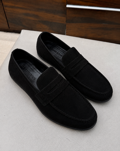 Black Suede Driving Loafers