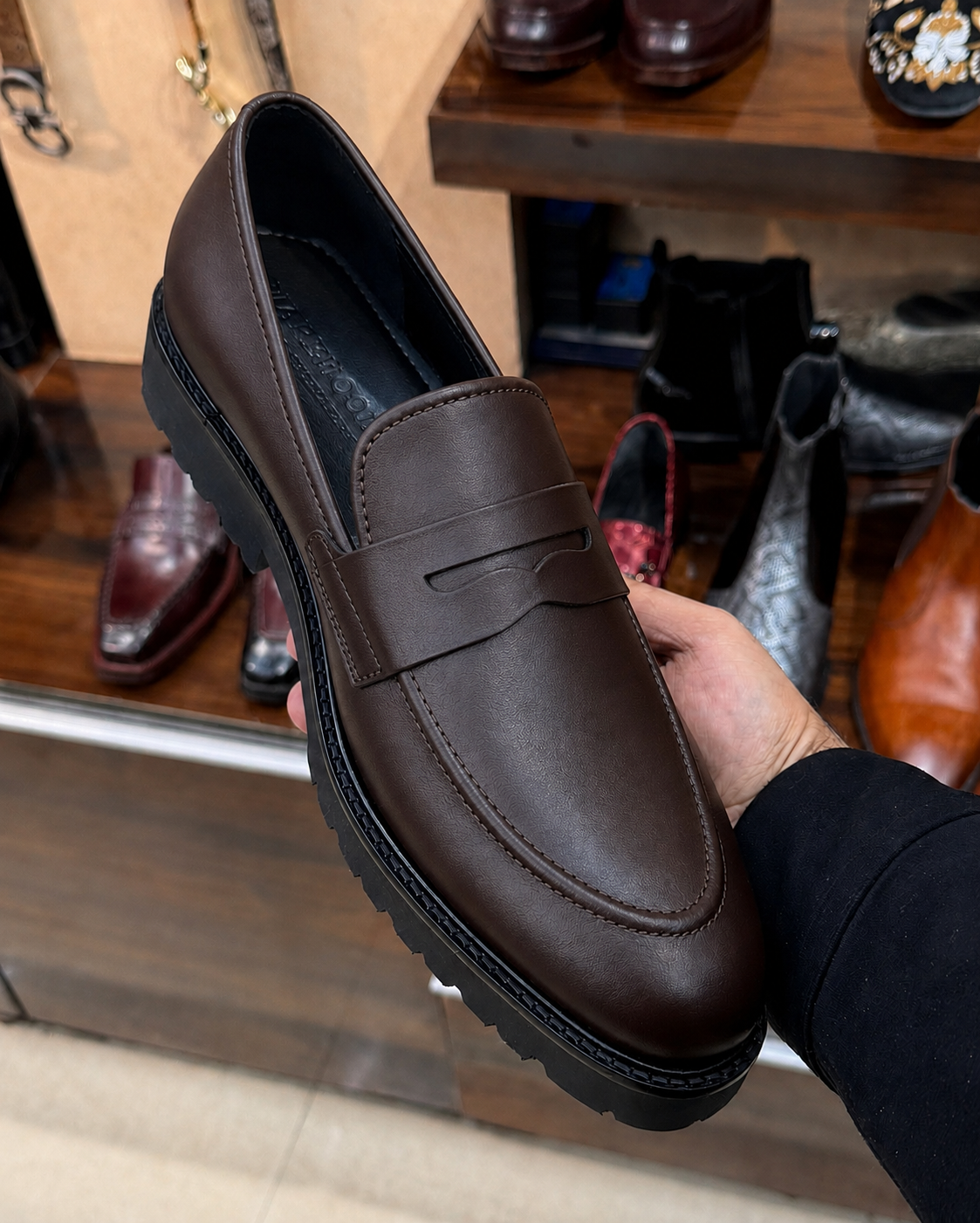 Dark Brown Chunky Penny Loafers
