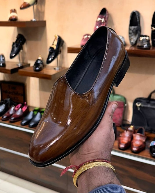 Plain Brown Patina Mojaris