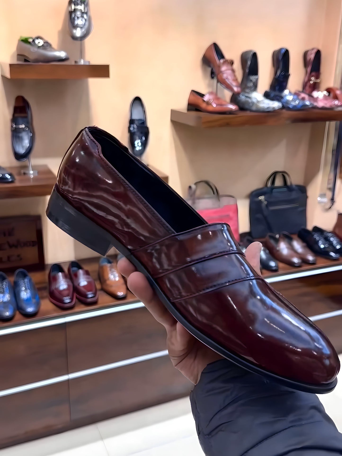 Ox-blood Indo-western Slip-ons