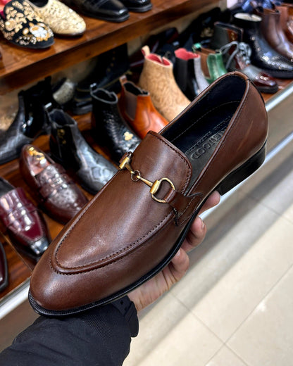 Classic Brown Horsebit Loafers