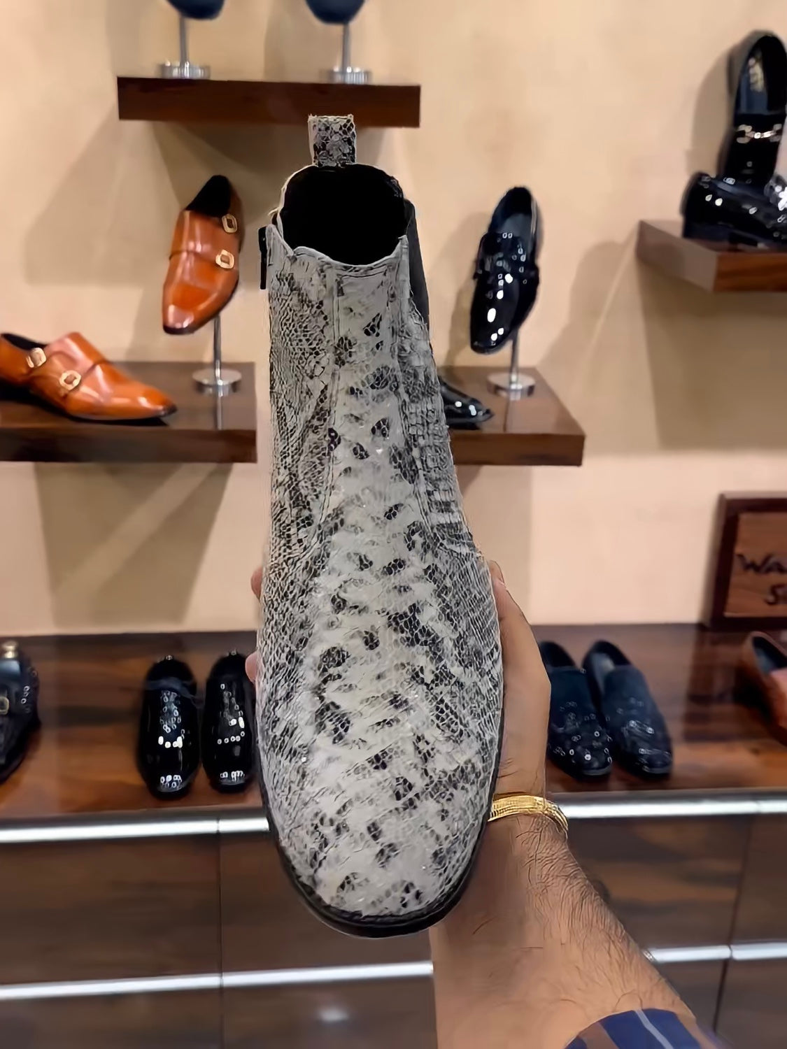 Himalayan Python Scaled Zip Boots