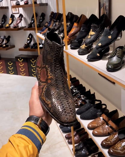 Exotic Snake Zip Boots