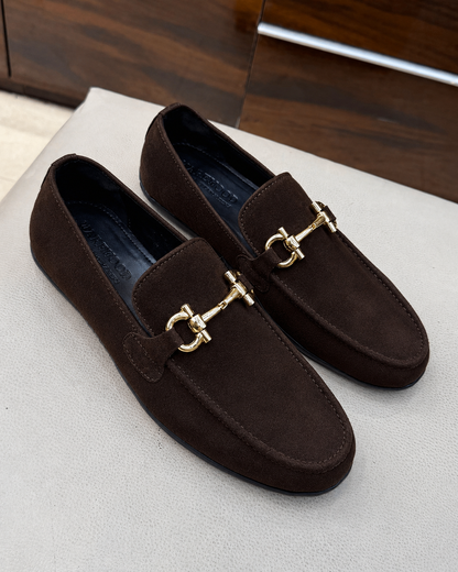 Brown Suede Driving Loafers