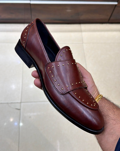 Chestnut Brown Double Monk Strap Loafers