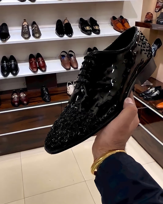 Patent Embroidery Oxfords