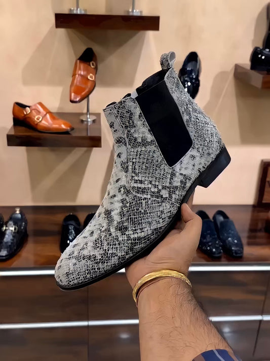 Himalayan Python Scaled Zip Boots
