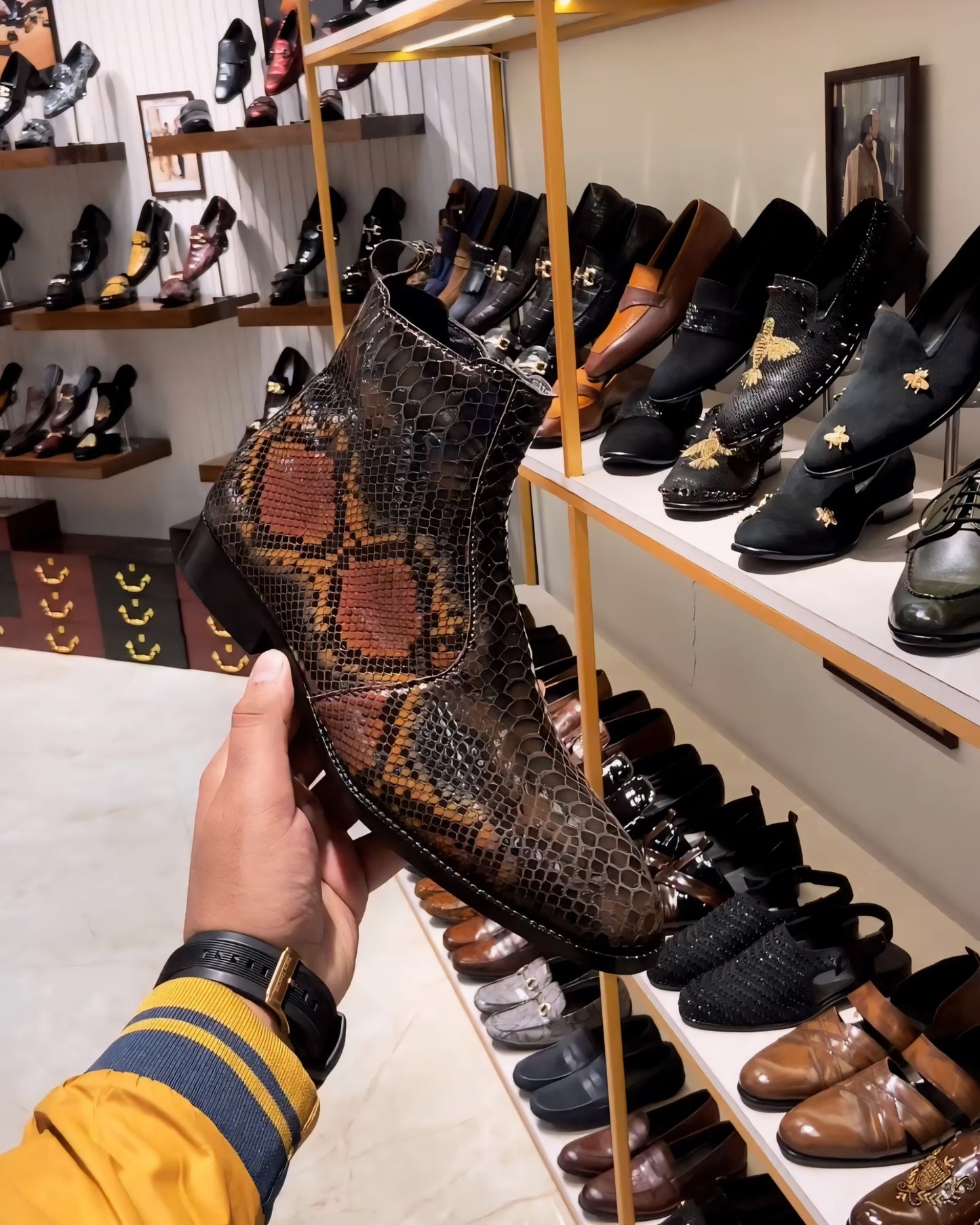 Exotic Snake Zip Boots