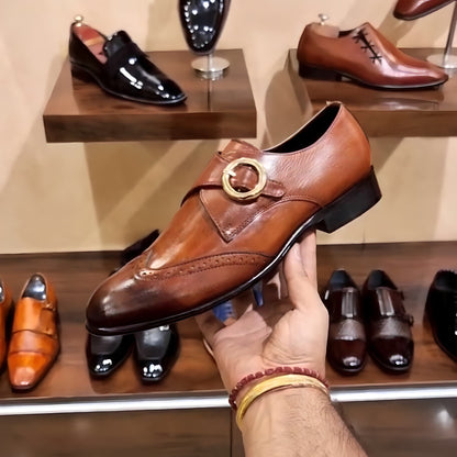 Tan Wing-tip Single Monks