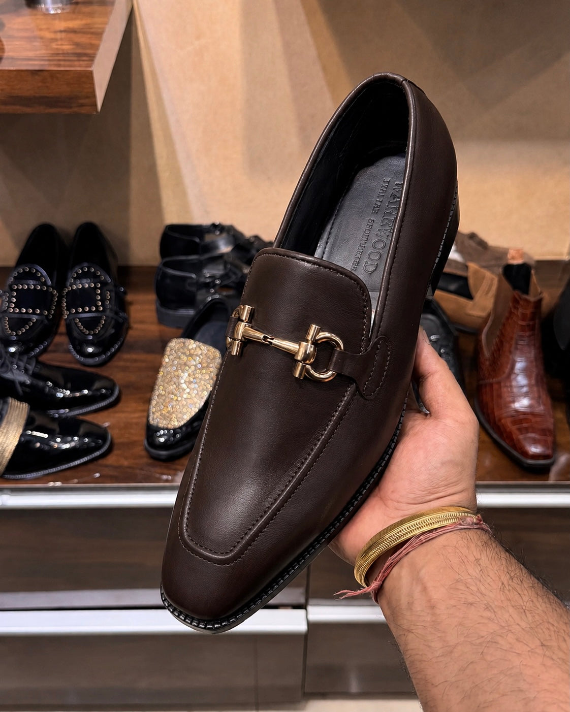 Dark Brown Horsebit Loafers