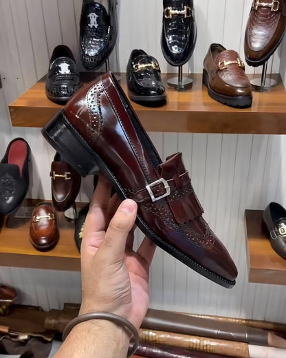 Wine Shade Fringes Moccasins