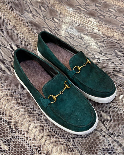 Peacock Green Suede Sneakers