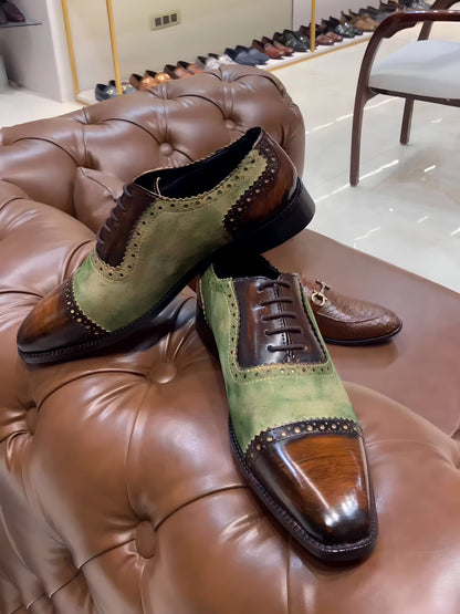 Brown Patina Spectator Captoe Oxfords