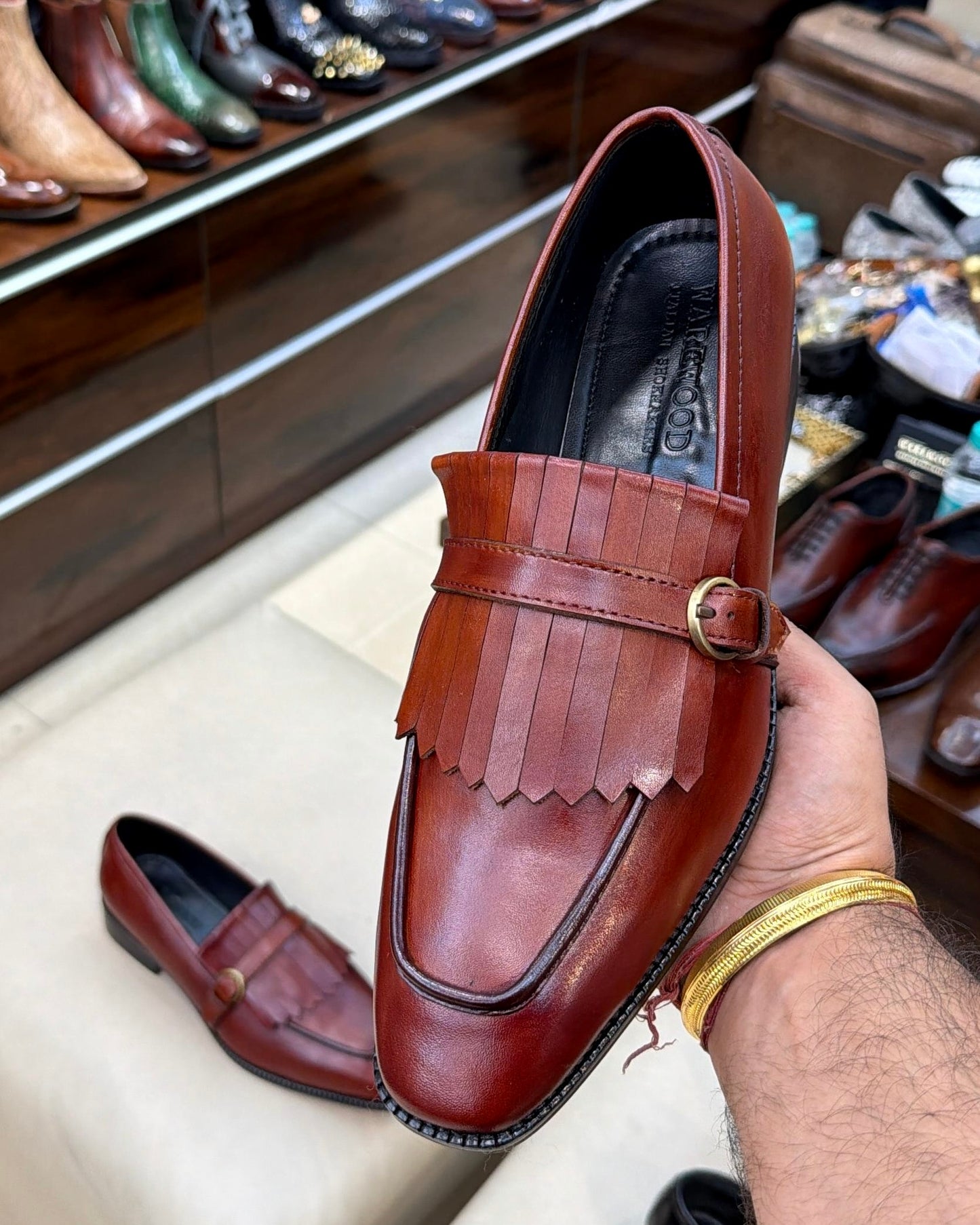 Cognac Fringe Loafers