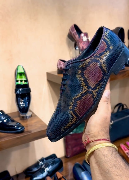 Exotic Metallic Snake Foil Whole-cut Oxfords