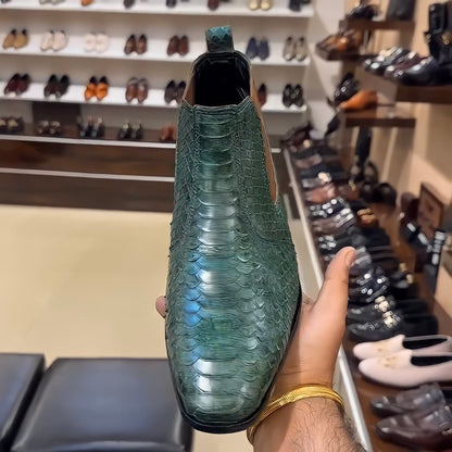 Hand-painted Python Scaled Boots