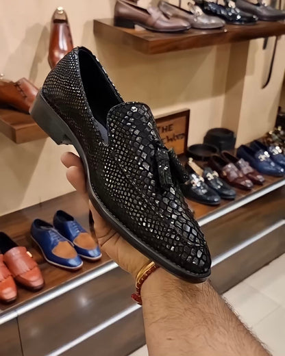 Charcoal Black Signature Snake Foil Tassels