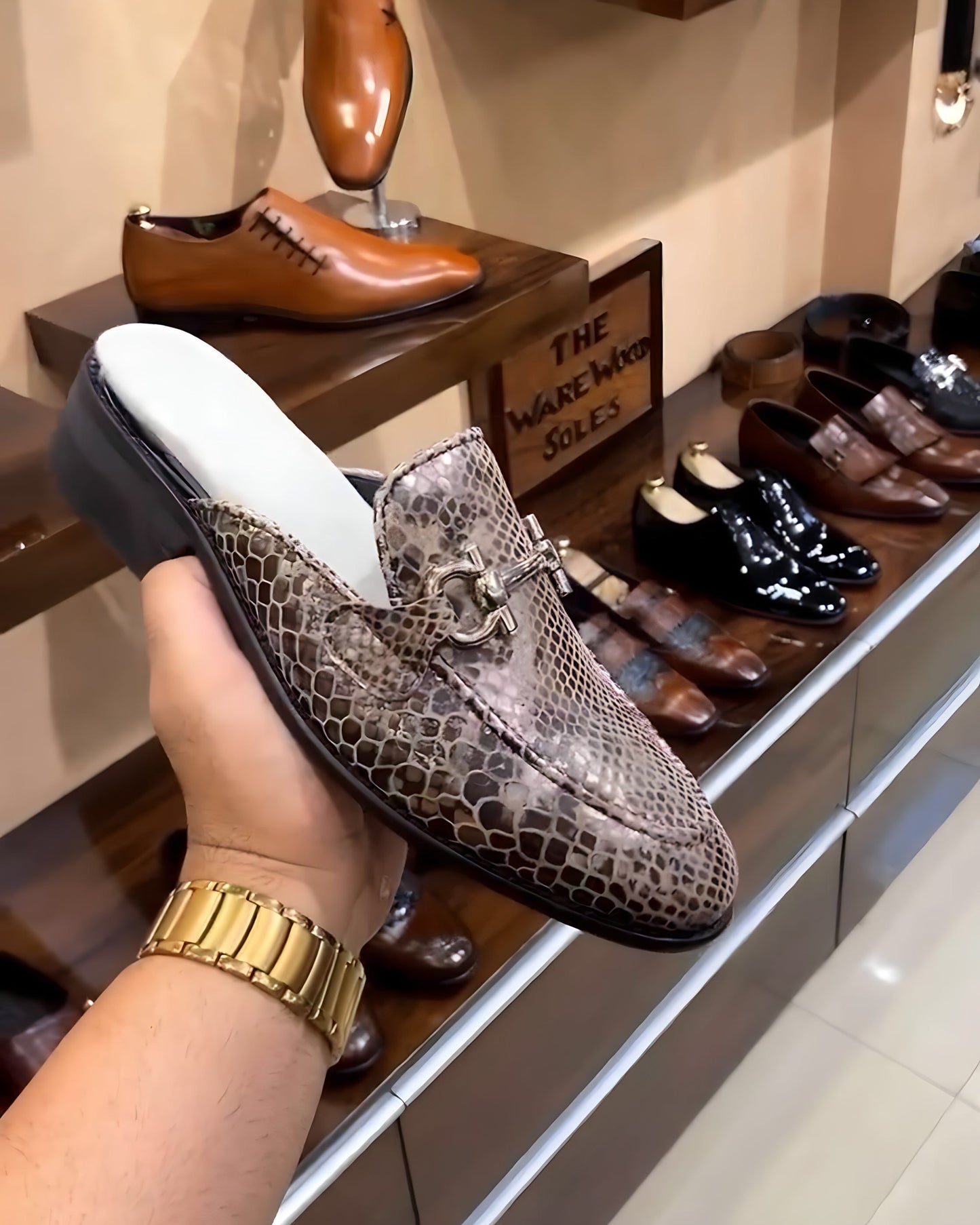 Exotic Snake Leather Mules