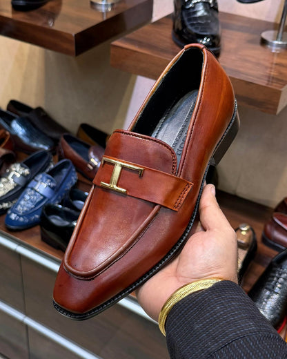 Cognac T-Bit Loafers
