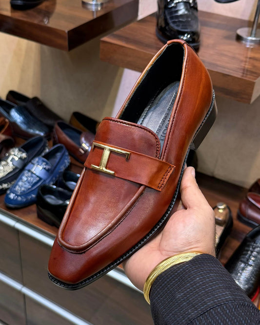 Cognac T-Bit Loafers