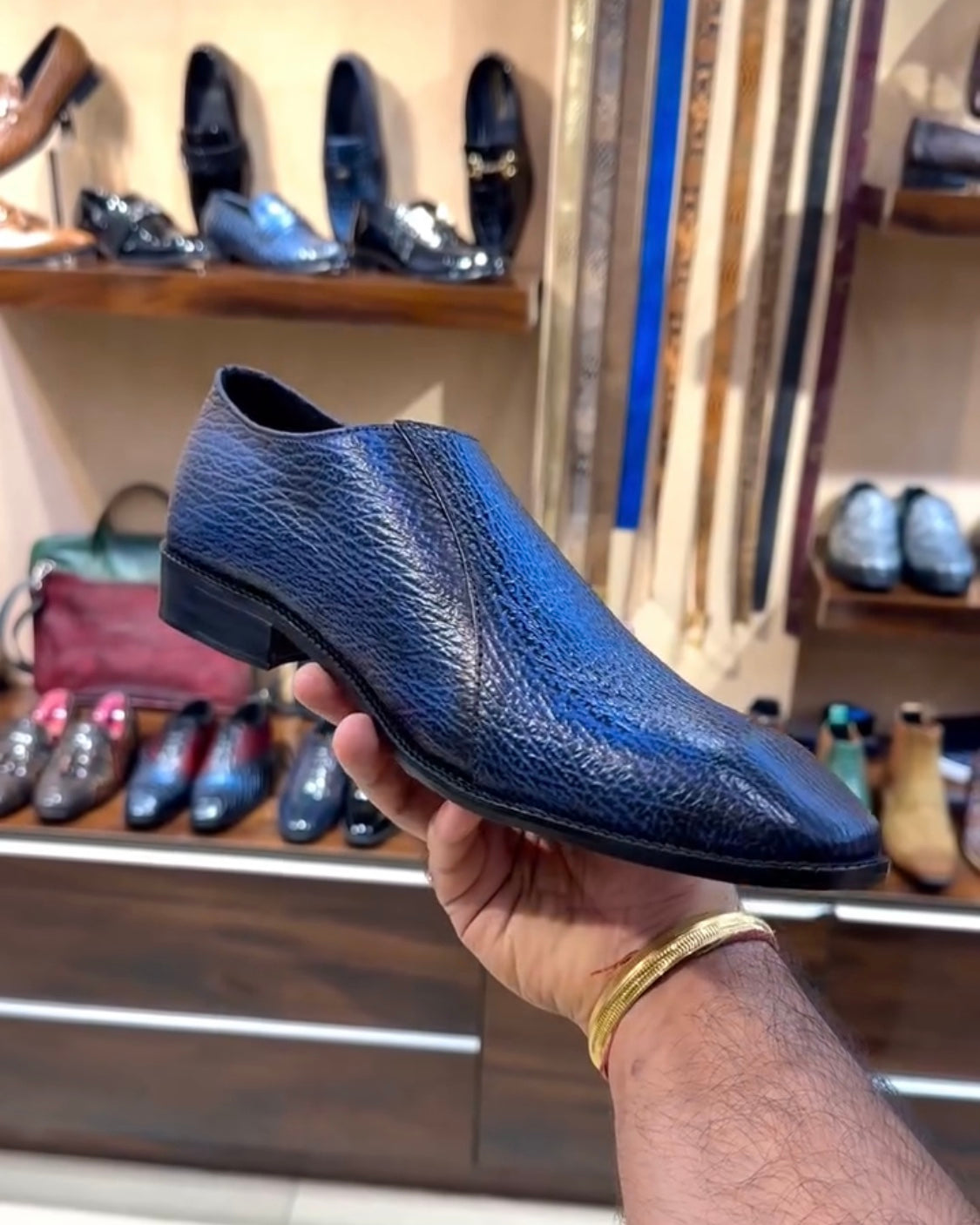 Blue Bison Leather Opanka Monks