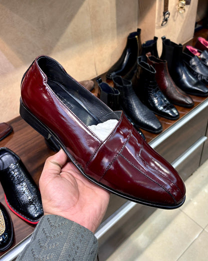 Burgundy Ethnic Slip-ons