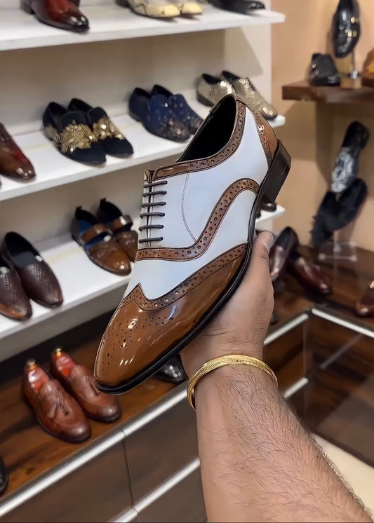 Dual-tone Patina Wingtip Oxfords