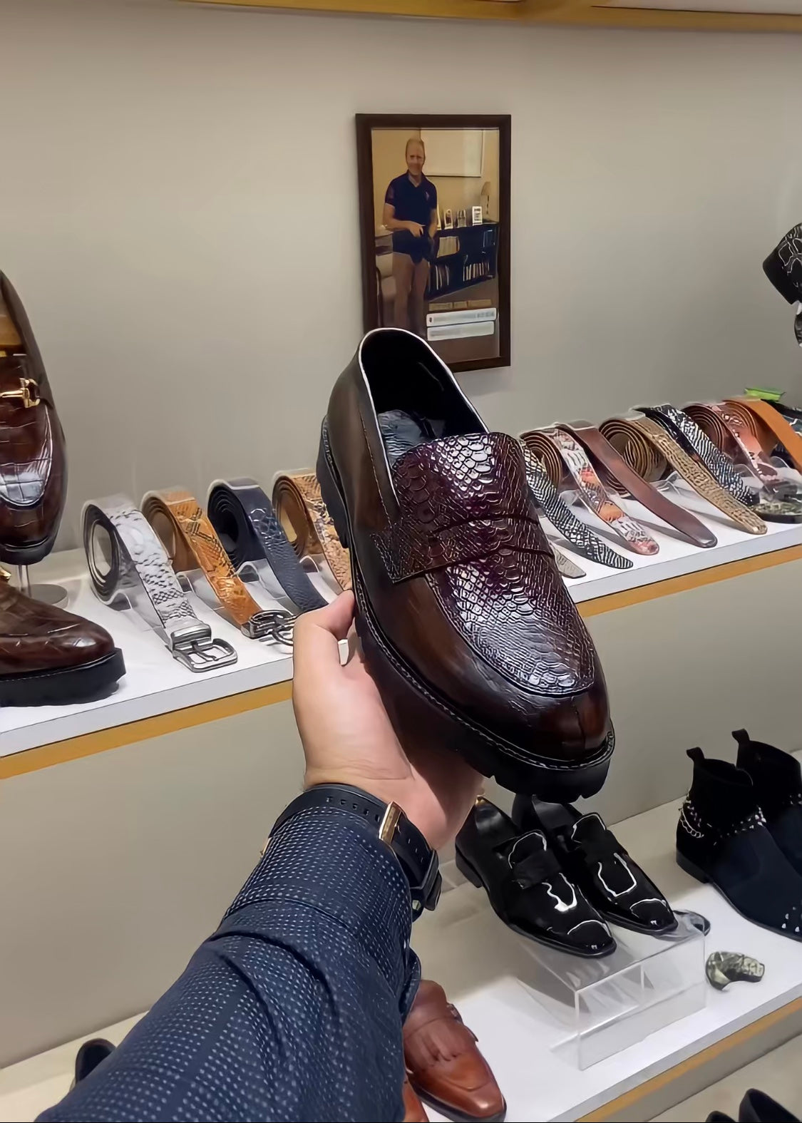 Brown Patina Boot Sole Moccasins