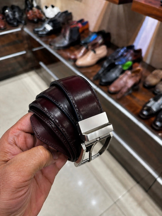 Hand-dyed Burgundy Belt