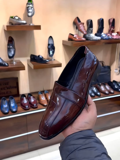 Ox-blood Indo-western Slip-ons