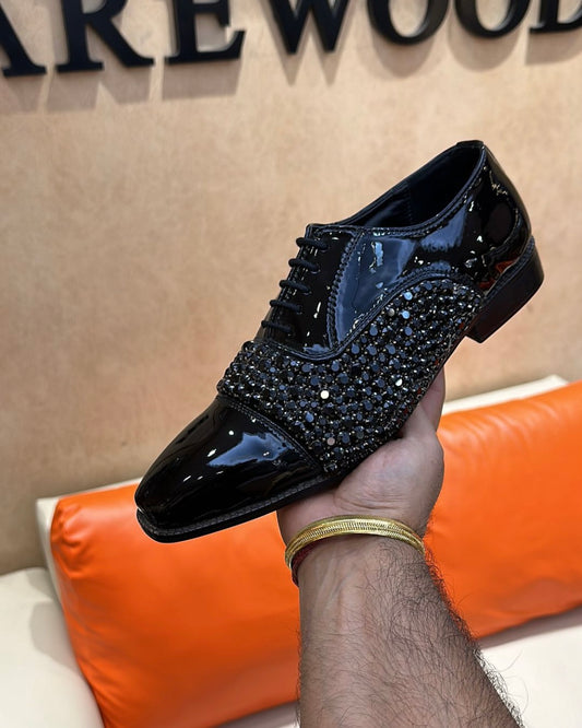 Luxe Edition Diamond Embroidered Red Bottom Oxfords