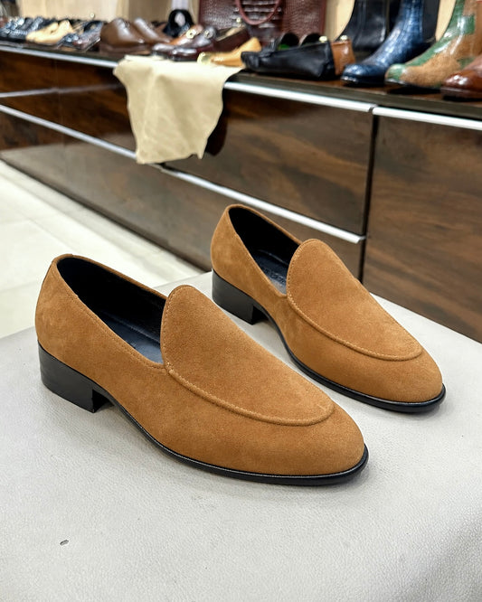 Tan Suede Belgian Loafers