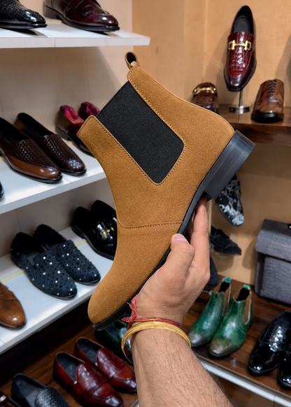 Tan Suede Chelsea Boots