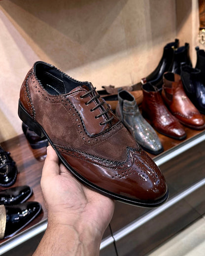 Brown Spectator Wingtip Oxfords